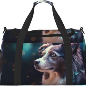 Funny Pet Dogs Printed fitness travel bag. Perfect for yoga training, short trips, and swimming gear.