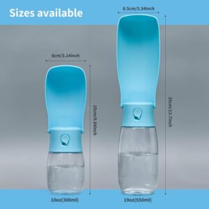 Dog Water Bottle, Leak Proof Portable Puppy Water Dispenser, Travel Puppy Water Bowl, Foldable Transparent Dog Water Bottle for Pets Outdoor Walking, Hiking, Travel, Food Grade Plastic – 19oz Blue