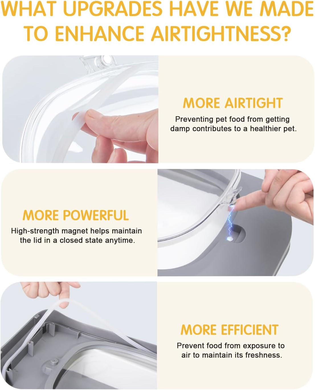 13 Lbs Dog Food Container, Collapsible Dog Food Storage Container with Airtight Lid, Cat Food Storage container Dry Food for Pets, Rice, Cereal, Silicone Pet Bowl and Dog Food Scoop - Image 3