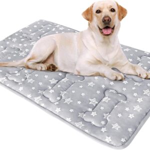 Dog Crate Bed Mat (36" X 23"), Soft Dog Bed Mat with Cute Stars, Personalized Crate Pad, Anti-Slip Bottom, Machine Washable Kennel Pad