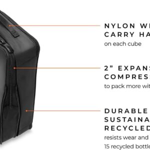 Briggs & Riley Compression Packing Cube Set for Women & Men – Bag Organizer for Checked Suitcase & Luggage, Pack Accessories for Vacation – 3-Piece, Black