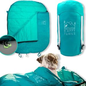 Ultralight Dog Sleeping Bag Backpacking—Outdoor Dog Bed for Hiking—Backpacking Gear for Dogs—Dog Hiking Gear—Dog Camping Gear—Packable Sleeping Bag for Dogs—Dog Travel Bed (Glacial Blue | Large)