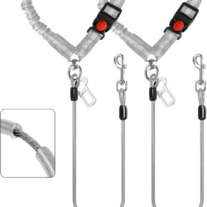 Dog Seat Belt for Car,Chew Proof Dog Car Seat Belt,2 in 1 Car Harness for Dogs Safety Seat Belt,Heavy Duty Pet Seat Belt for Medium Large Dogs Chewer