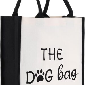 Dog Tote Bag for Women, Printed Design Canvas Reusable Dog Shopping Bag, Spacious 13.4x11.8x5.1 Inches, Ideal Gift for Doggie Lovers Owners, Christmas