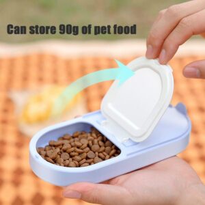 Portable Dog Water Bottle, Pet Water Bottle, Water Bottle Dispenser with Food Container for Walking Hiking Travel, Outdoor Essentials with Dog Cat(Blue)