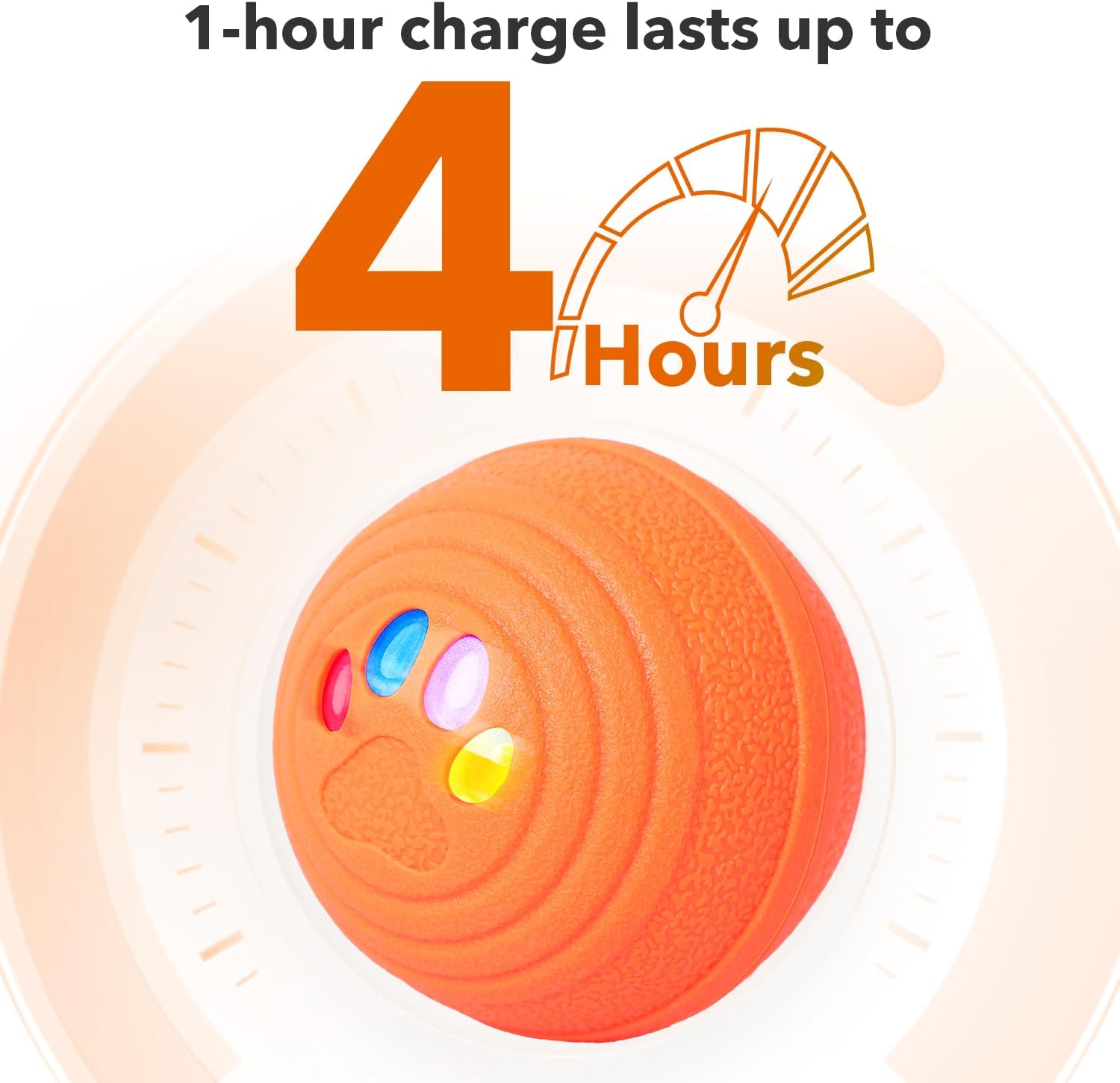 Upgraded Interactive Dog Toys, Motion Activated Automatic Rolling Dog Balls, 4 Play Modes, Durable TPU+PC Shell, Long-Lasting Battery for Small/Medium/Large Dogs (Orange) - Image 7