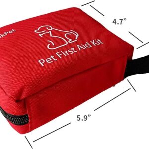 Pet First Aid Kit ZeekPet Medical Bag for Dogs and Cats Trauma Kit with Self Adhering Bandage, Styptic Pencil, Onitment, Pill Box, Emergency Blanket Perfect Survival Kit for Traveling with Your Pet