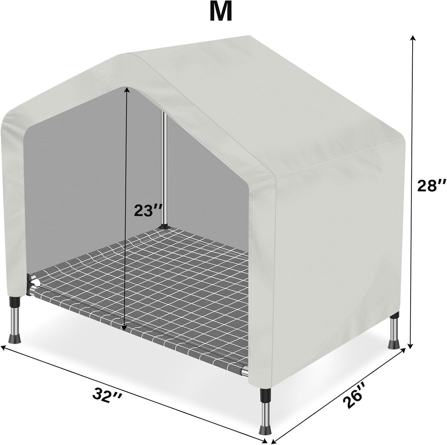 Elevated Dog House for Outdoor or Indoor - Waterproof Dog Tent Cat House, Dog Sunshade Tent, Pet House with Removable Cover, Suitable for Medium Cats Dogs - Image 5