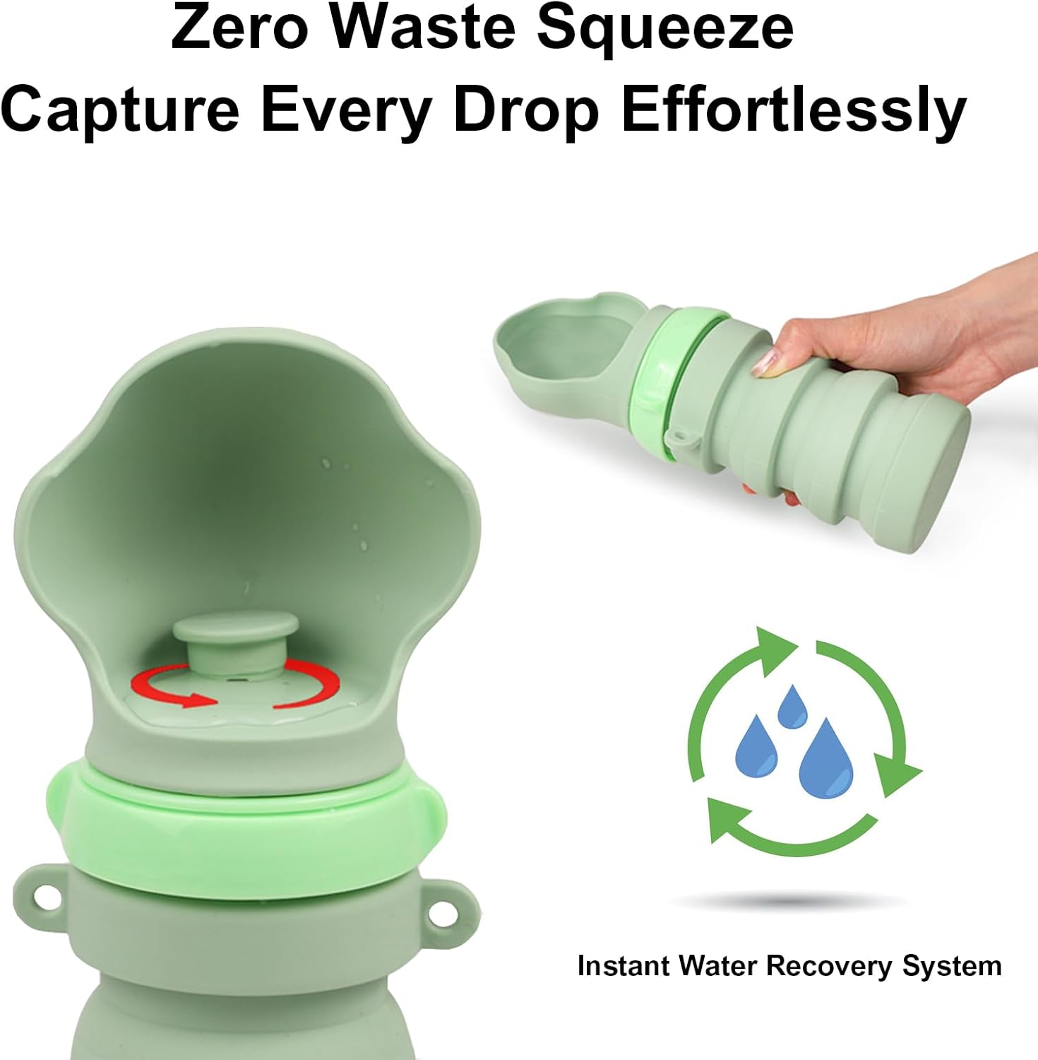 Collapsible Dog Water Bottne,Pet Travel Squeeze Bottles for Travel,Food Grade Silicone, to Go Puppy Essentials, Hiking Camping Trip Accessories(Pink) - Image 5