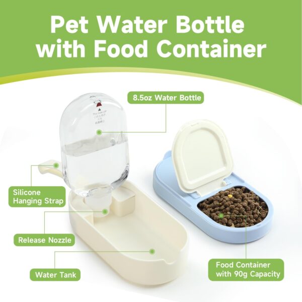 Dog Water Bottle, Portable Dog Travel Water Bottle Dispenser with Treat Container, Pet Water Bottle and Bowl 2 in 1 for Puppy Kitten Rabbit, Dog Travel Accessories for Outdoor Walking, Hiking, Camping - Image 2