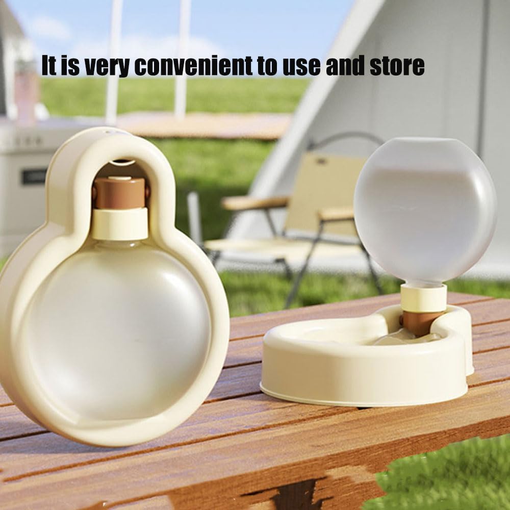 17OZ Portable Foldable Pet Dog Walking Water Bottle, Pet Travel Water Dispenser for Outdoor Walking, Hiking, and Travel Gravity Water Kitten Drinker(Yellow) - Image 4