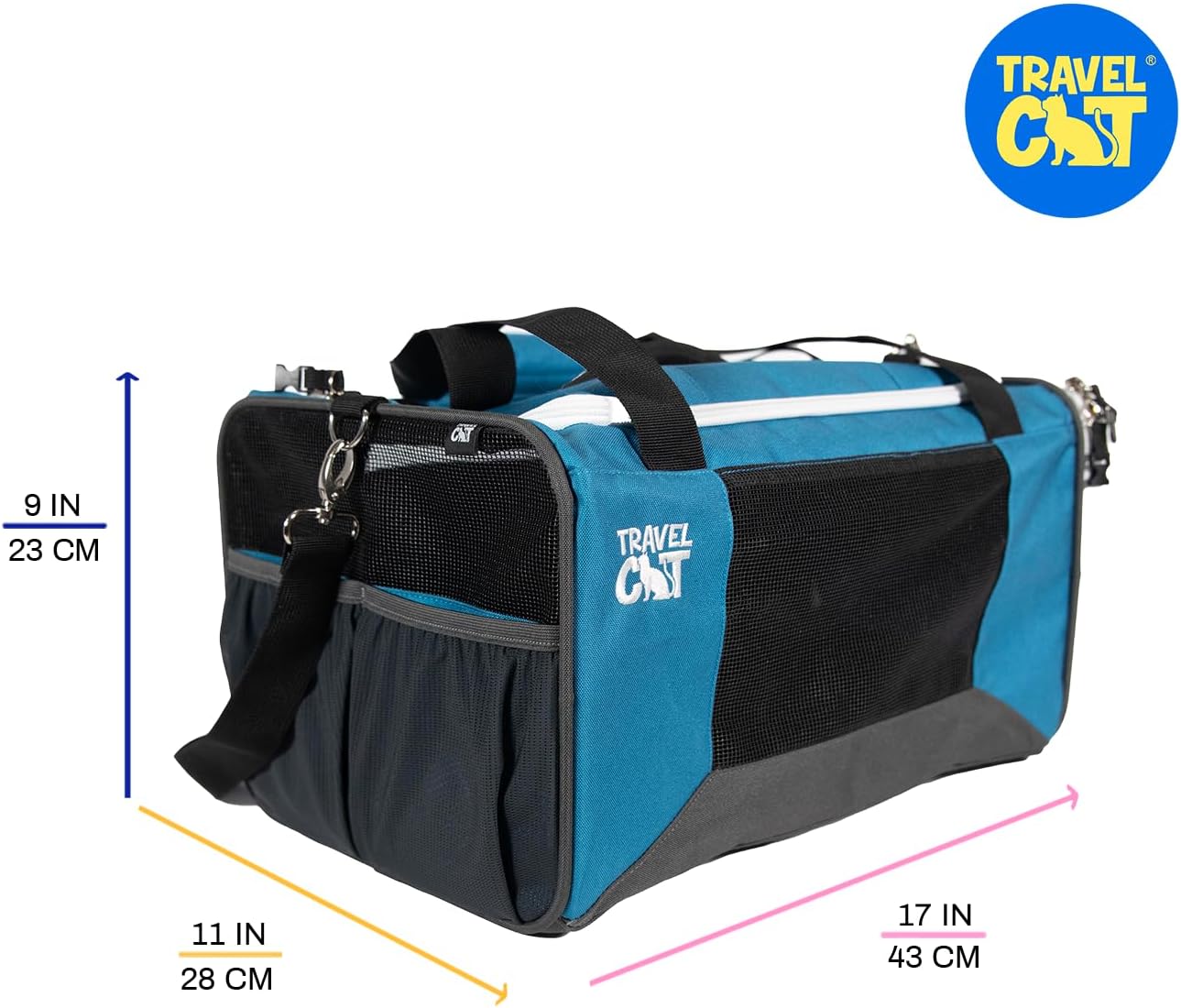 Travel Cat The Odyssey Soft Cat Carrier - Portable Comfort Soft Sided Travel Carrier for Small, Medium Cat, Kitten up to 20 LBs - Pet Travel Carrier Backpack with Shoulder Strap (Blue) - Image 8