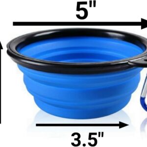 Mr. Peanut’s Collapsible Dog Bowls, Set of 3 Colors, Dishwasher Safe BPA Free Food Grade Silicone Portable Pet Bowls, Foldable Travel Bowls for Feed & Water on Journeys, Hiking, Kennels & Camping
