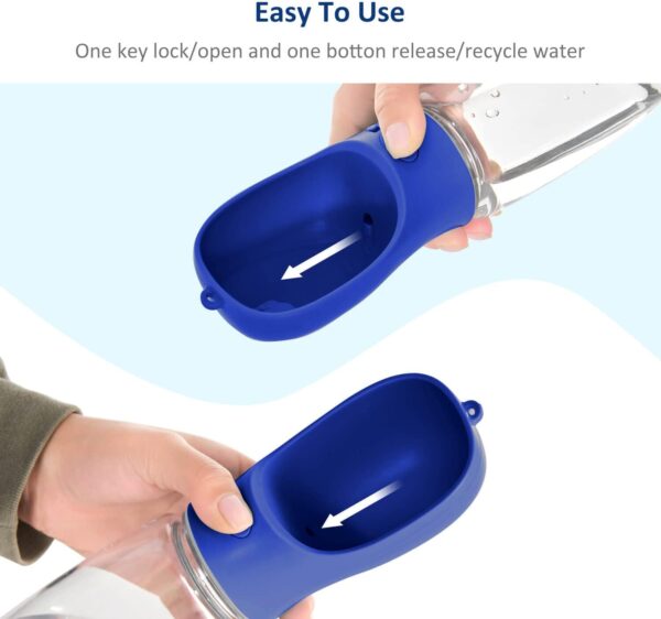 WePet Portable Dog Water Bottle, 12 OZ, Leak Proof Puppy Water Dispenser with Drinking Feeder for Pets Outdoor Walking, Hiking, Travel, Food Grade Plastic - Image 5