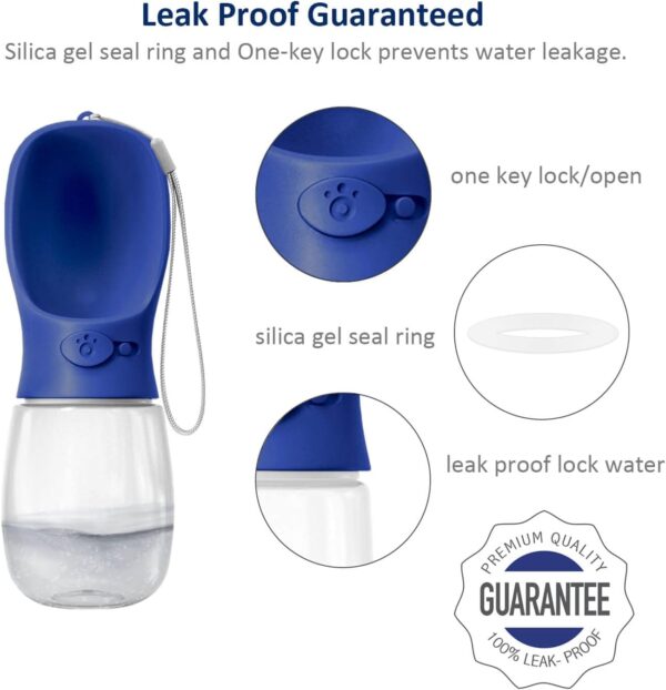 WePet Portable Dog Water Bottle, 12 OZ, Leak Proof Puppy Water Dispenser with Drinking Feeder for Pets Outdoor Walking, Hiking, Travel, Food Grade Plastic - Image 3