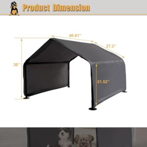 Outdoor Pet Shade Dog Shade Shelter, Versatile Pet Canopy Tent Pet Awning for Dogs, Cats, Small Animals and Livestock, 4’x4’x3′ Waterproof, Sun Protection, Grey