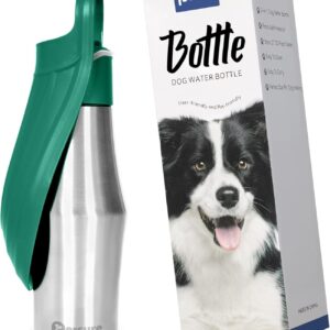 27 OZ Dog Water Bottle Portable Stainless Steel Convenient Pet Water Dispenser, Leak Proof Puppy Travel Water Bowl for Dog Outdoor Walking, Hiking, Perfect Size for All Dog Breeds, Sage Green