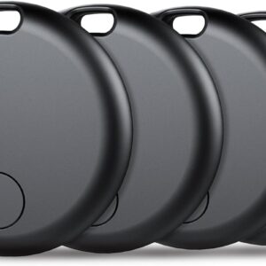 Air Tracker Tags-4 Pack: Smart Bluetooth Tracker, Item Finder Works with Apple Find My (iOS Only) App, Trakcer Tag Locator for Keys, Luggage, Satchel, Backpack etc. (Not for Android Devices)