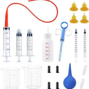 Kitten Bottle Feeding Kit, Pet Bottle, Silicone Nipples, 10 FR Feeding Tube, Pet Pill Shooter, Aspirator Bulb, Small Animal Feeding Supplies, for Tiny Animal, Kitten, Puppy, Rabbit, Squirrels