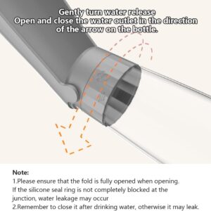 Dog Water Bottle Portable for Walking Pet Travel 19 OZ Leak proof Water Bottle Bowl with Drinking Feeder Cat Puppy Water Dispenser for Hiking Camping Grey