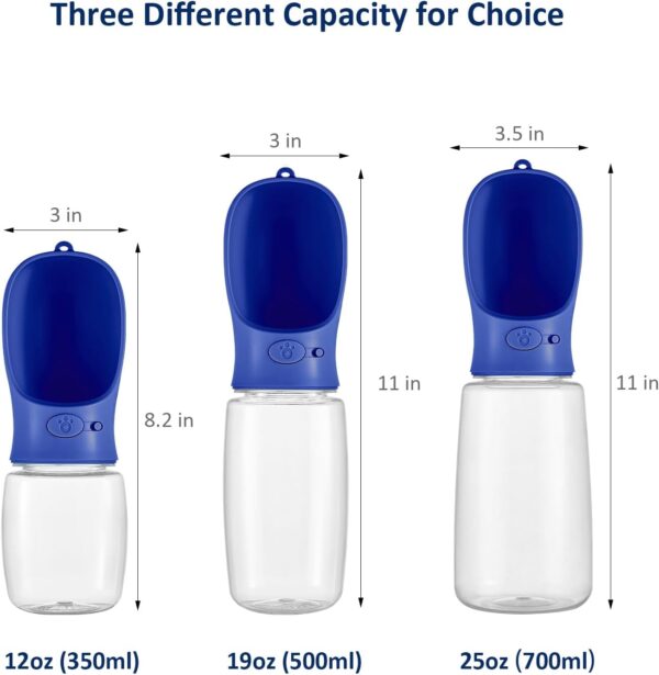 WePet Portable Dog Water Bottle, 12 OZ, Leak Proof Puppy Water Dispenser with Drinking Feeder for Pets Outdoor Walking, Hiking, Travel, Food Grade Plastic - Image 2