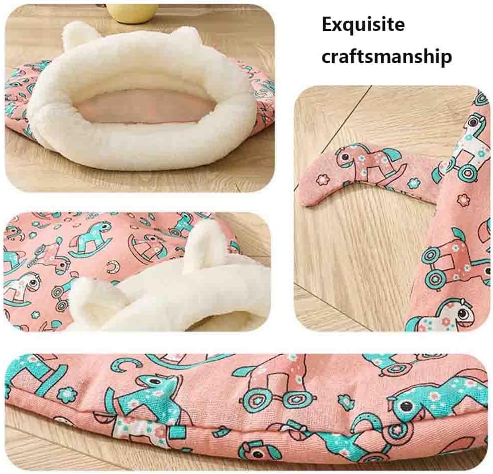 14×18in Cozy Pet Nest for Cats and Dogs,Cat Dog Sleeping Bag for Indoor, Soft Cat Dog Sleeping Bag,Self-Warming Pet Nest for Cats Small Dogs (Blue Rabbit) - Image 4