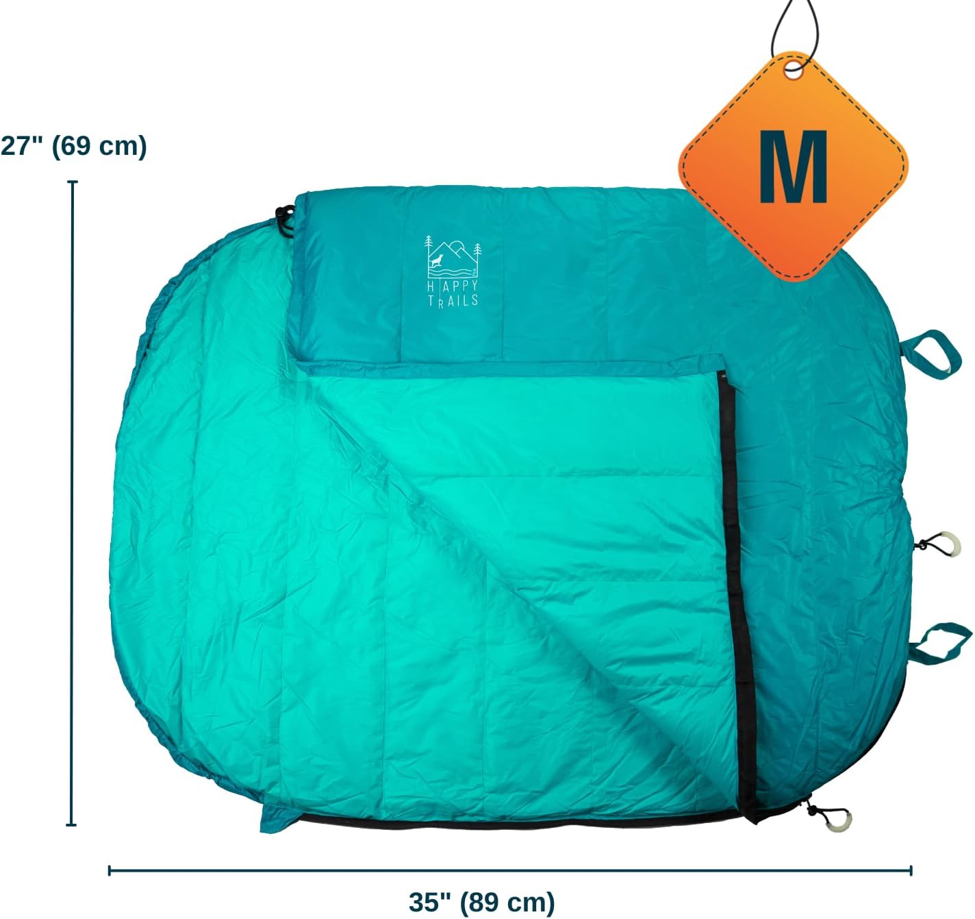 Glacial Blue Ultralight Dog Sleeping Bag with Packable Bed for Hiking, Camping and Outdoor Travel - Medium Size - Image 4