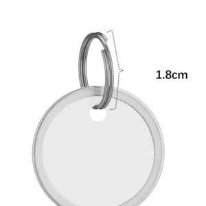 Zonon 150 Pieces Metal Rim Key Tags 1.25 Inch White Blank Round Rimmed Key Tag P...