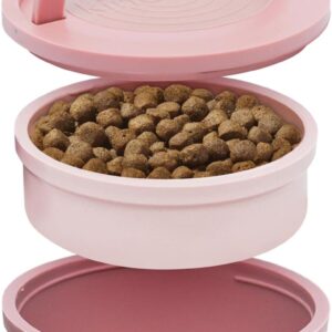 KindTail Dog Travel Bowls - Set of 2 Portable Pet Food & Water Dishes with Lid & Handle - Each Nesting Container Includes a Non-Slip Silicone Base - Microwave & Dishwasher Safe - BPA & Toxin-Free