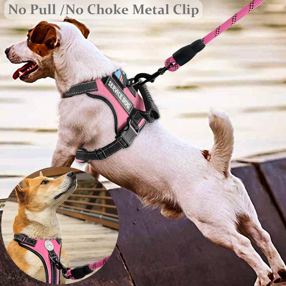 Cymiler Service Dog Vest,No-Pull Dog Harness and Leash Set,Adjustable Oxford Reflective Service Dog Vest Harness with Handle for Outdoor Walking Training,Easy Control for Small Medium Large Dogs - Image 5