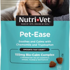 Nutri-Vet Pet-Ease Soft Chews for Dogs – Vet Formulated with Chamomile and Tryptophan to Soothe and Calm Dogs – 6.0 oz