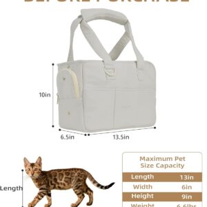 Dog Purse Carrier for Small Dogs Rabbit cat with Large Pockets, Cotton Bag, Dog Carrier Soft Sided, Collapsible Travel Puppy Carrier (Grey, 13.6″ L x 6.5″ W x 10″ H)