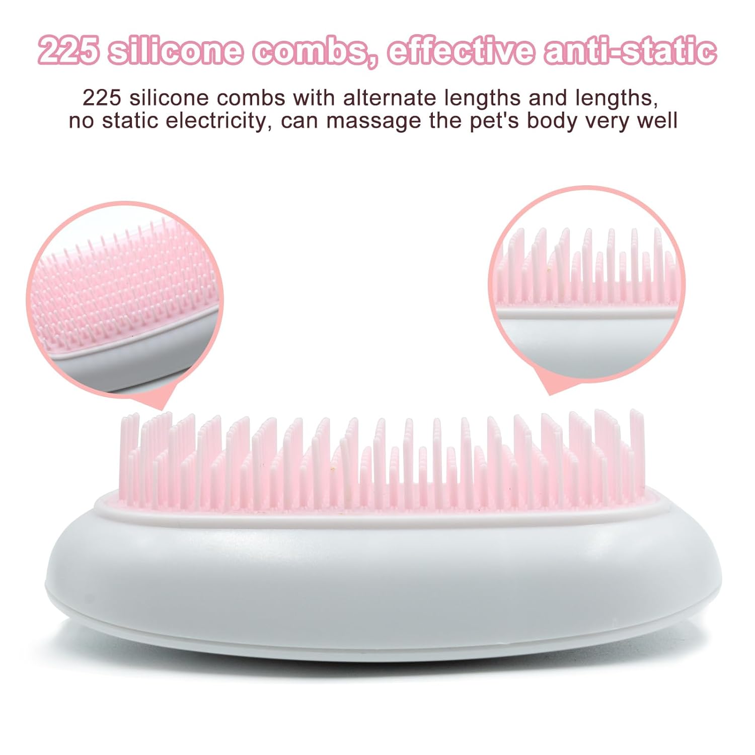 Electric Massage Cat Brushes, Pet Grooming Brush Easily Removes Tangles, 255 Massage Nodes for Relieving Tension, Tight Muscles, and Stiffness-1 pack pink - Image 4
