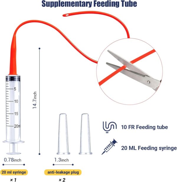 Kitten Bottle Feeding Kit, Pet Bottle, Silicone Nipples, 10 FR Feeding Tube, Pet Pill Shooter, Aspirator Bulb, Small Animal Feeding Supplies, for Tiny Animal, Kitten, Puppy, Rabbit, Squirrels - Image 4