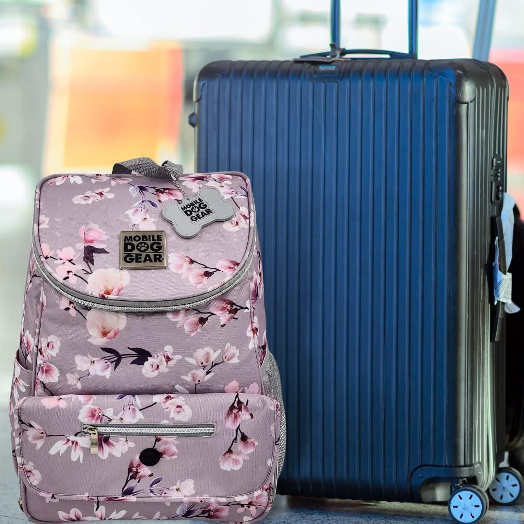 Mobile Dog Gear Week Away Dog Travel Bag Backpack (13"x7"x16", Floral) - Includes 2 Pet Food Storage Containers + 2 Collapsible Dog Water Bowls - Airline Approved Travel Accessories, Great for Trips - Image 6