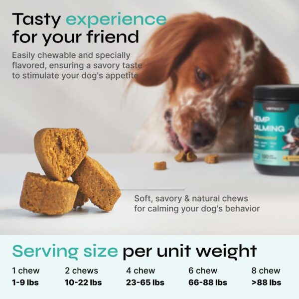 Calming Chews for Dogs Anxiety Relief - Hemp Calming Chews for Dogs with Valerian Root, Hemp Seed Oil, Turmeric, L-Theanine - Soft Treats for Storms, Fireworks, Separation, Vet Visits, Grooming - Image 3
