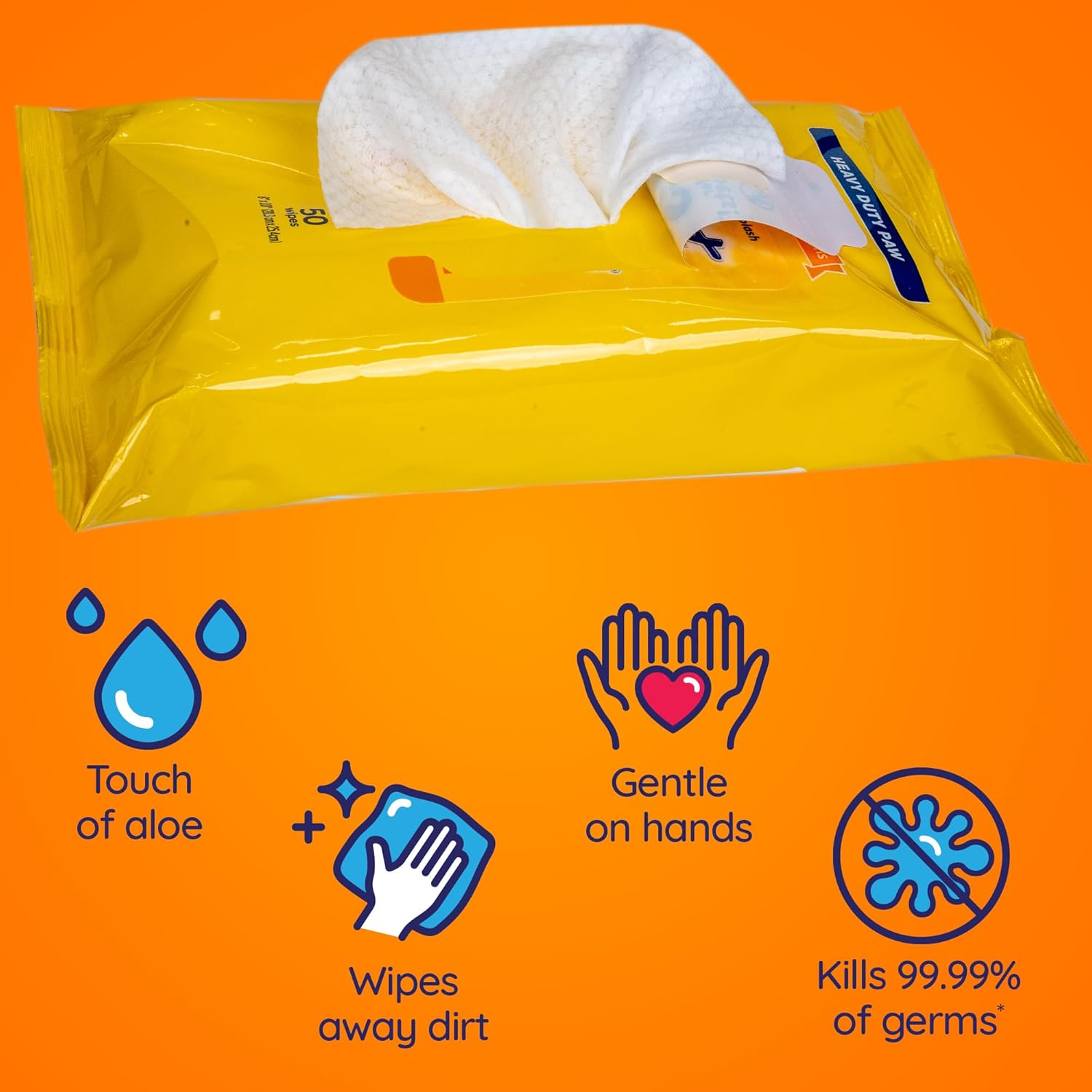 Wet Ones for Pets Antibacterial Heavy Duty Paw Wipes, Tropical Splash Scent - Thick Dog Cleaning Wipes - Scented, Durable and Disposable Dog Wipes for Paws, 50 Count - Image 4