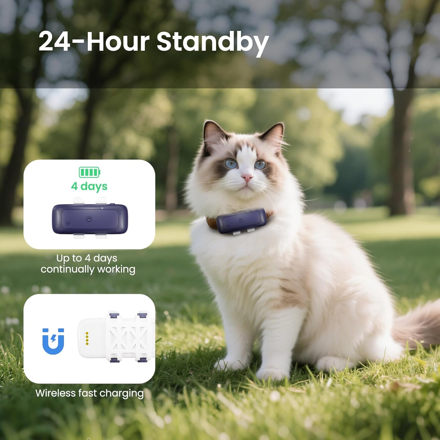 Dog Tracker Cat GPS Tracker Waterproof & Lightweight Mini Tracker Device with Real-Time Location Escape Alerts iOS & Android Fits All Pet Collars - Image 3