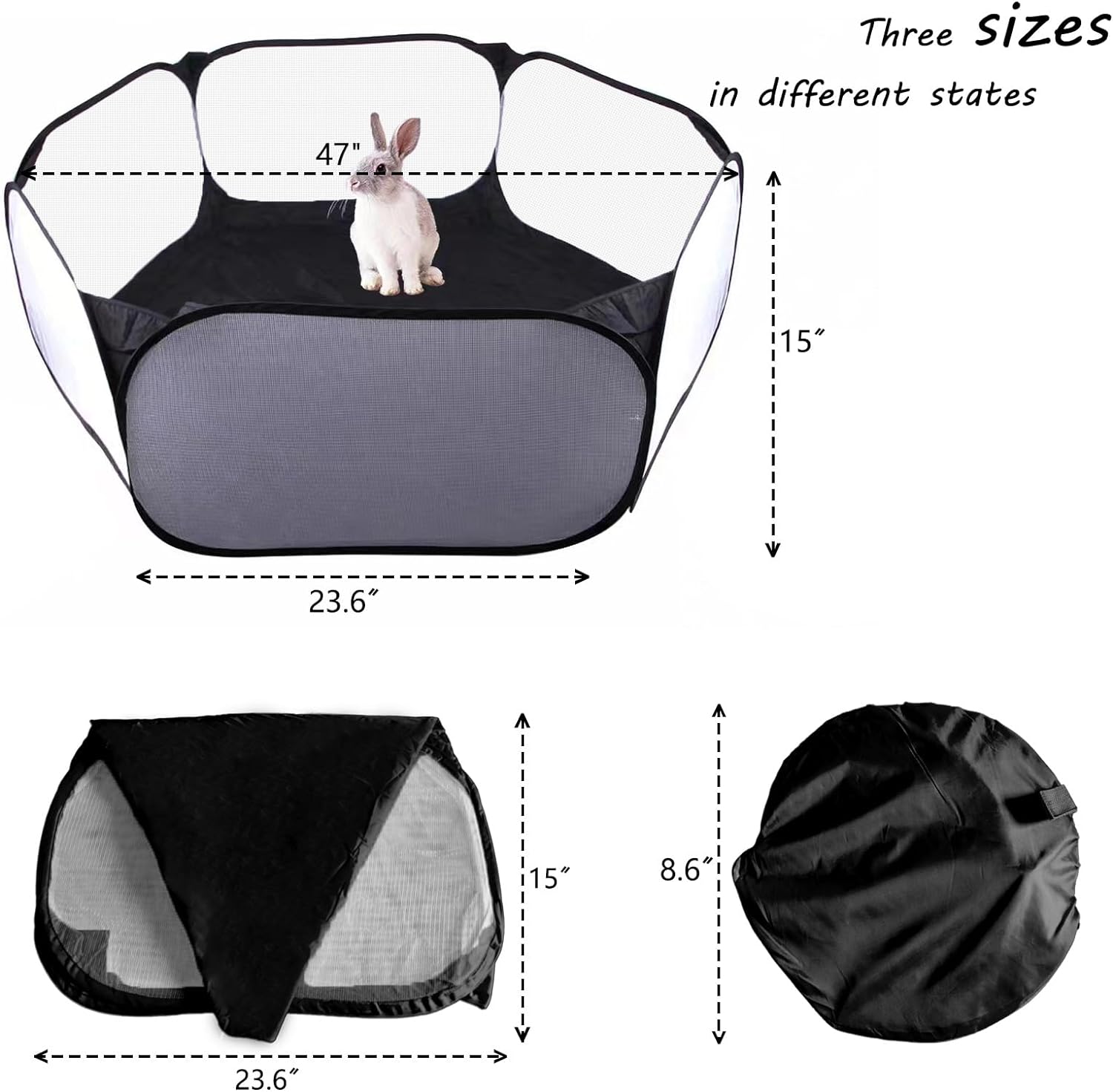 Small Animals Playpen, Portable Pop-up Open Interactive Pet Tent, Indoor Outdoor Fence for Rabbits, Guinea Pig, Hamster, Chinchillas, Kittens, Puppies - Image 4