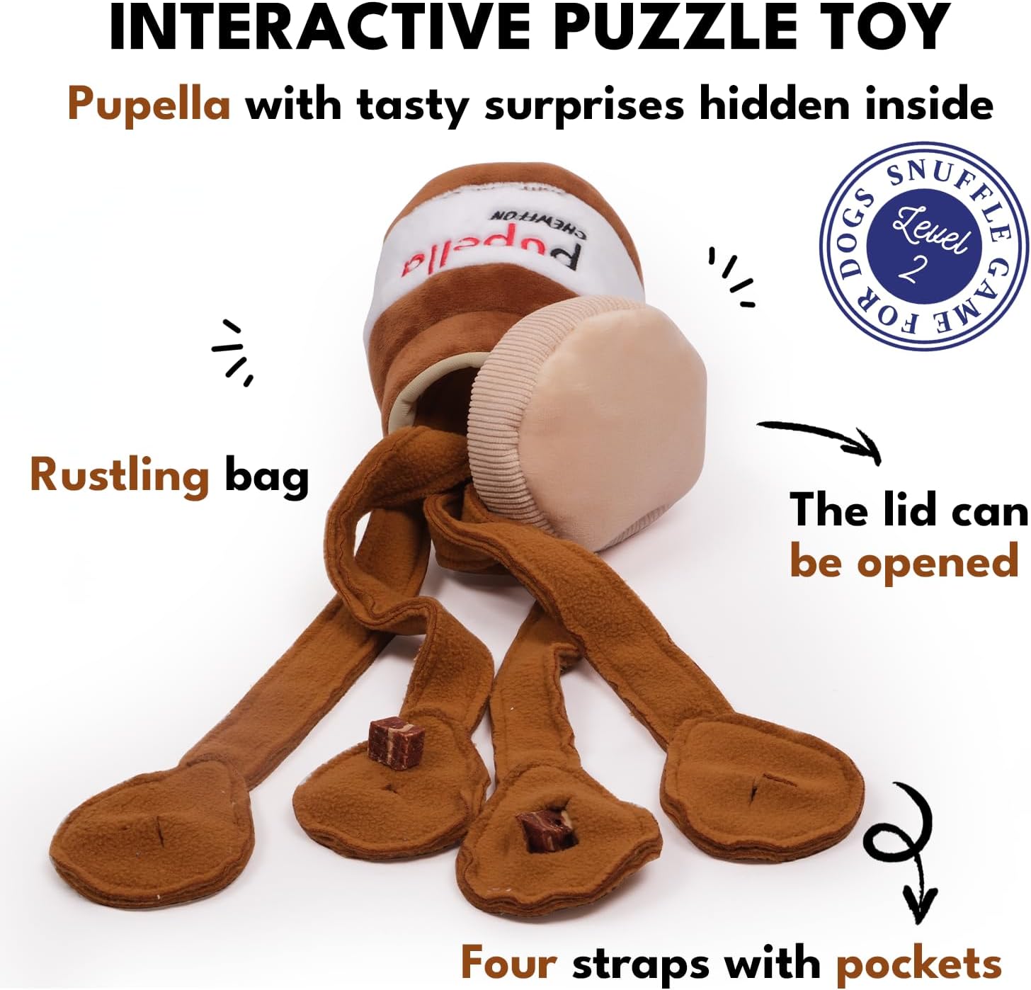 Dog Puzzle Toy, Interactive Dog Enrichment Toy, Snuffle & Crinkle Hide and Seek Toy, Boredom Stimulating, for Small Medium Large Dogs - Image 2