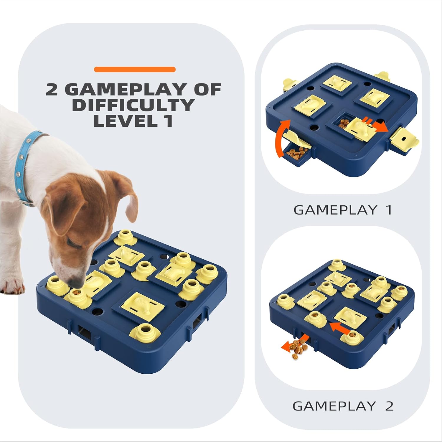 KADTC Dog Chess Puzzle Toy Level 3 in 1 for Small/Medium/Large Dogs Smart Mind Stimulating Game Puppy Brain Stimulation Cognitive Enrichment Toys Keep Them Busy Boredom Interactive Treat Food Puzzles - Image 4