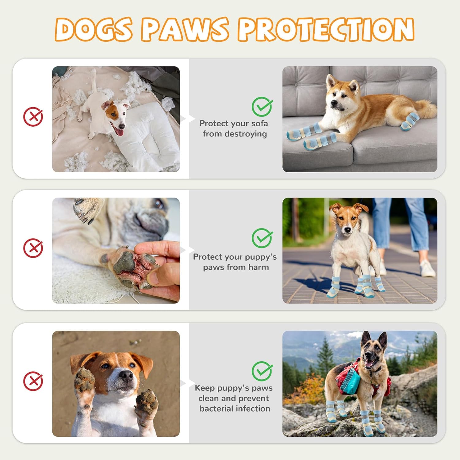 Dog Shoes for Medium Large Size Dogs, Breathable Dog Shoe for Hot Pavement, Dog Booties and Paw Protectors to Prevent Licking, Anti-Slip Dog Boots with Reflective for Summer, Hiking, Snow (Size 1) - Image 3