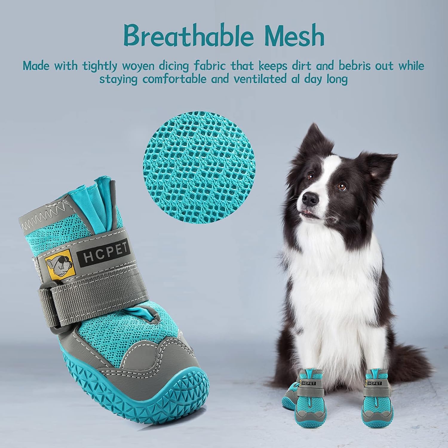 Dog Shoes for Small Dogs, Dog Boots & Paw Protectors for Hardwood Floors, Outdoor Dog Booties for Hot Pavement Winter Snow Hiking, Breathable Dog Shoes with Reflective Strips Size 2 - Image 8