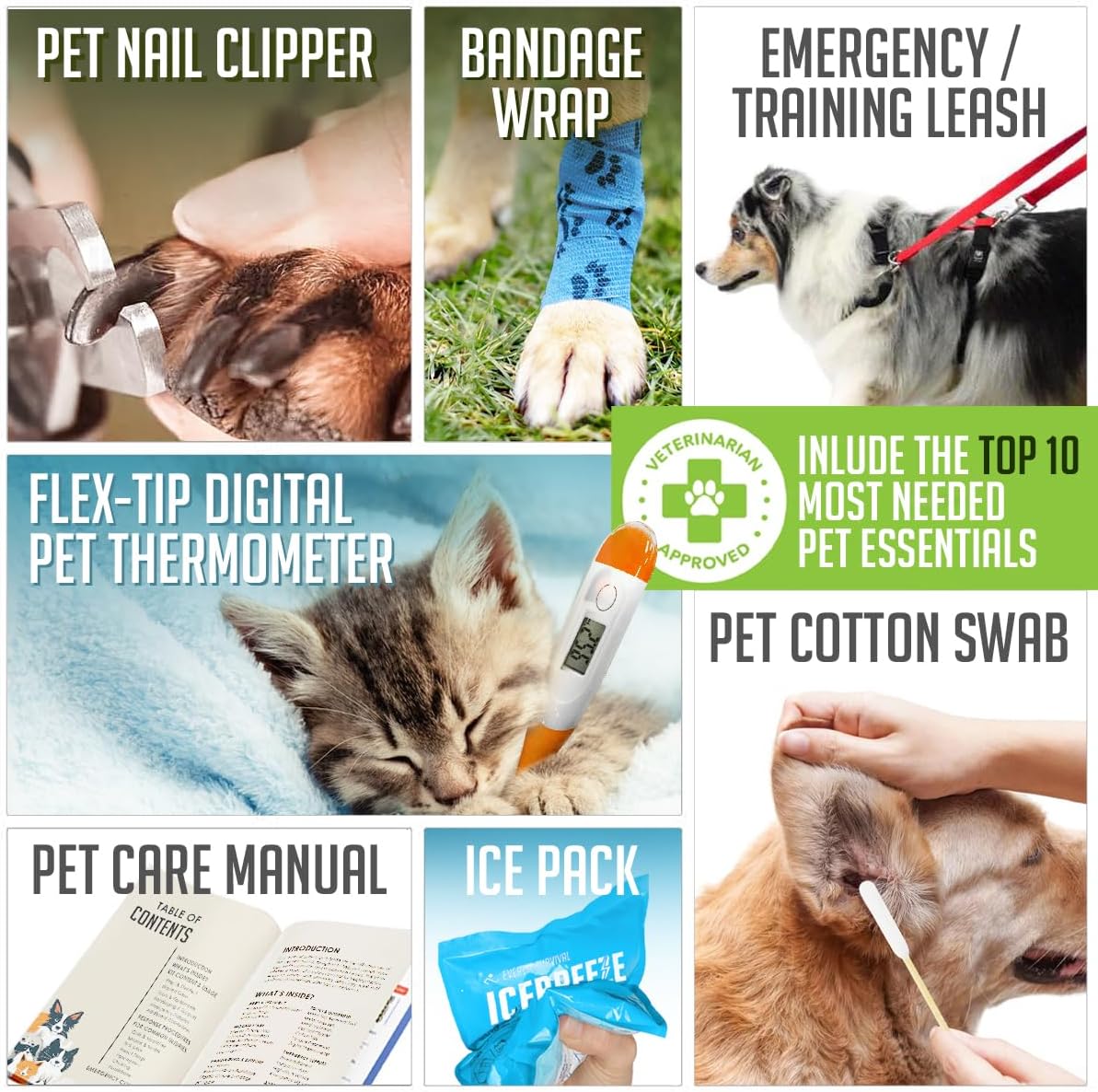 EVERLIT Pet Medic First Aid Kit | Vet-Approved Animal Care Kit with 95 Pcs Medical, Outdoor & Emergency Supplies to Treat Dogs, Cats | Travel-Friendly Compact Bag for Home, Car and Travel (Blue) - Image 5