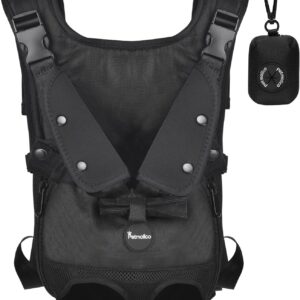 Petmolico Dog Carrier Backpack, Adjustbale Dog Front Backpack Legs Out Puppy Backpack for Small Medium Dogs Travelling Hiking Shopping, Black Small
