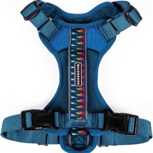 Wilderdog Lightweight Dog Harness with Reflective Straps - Large - Pacific Blue