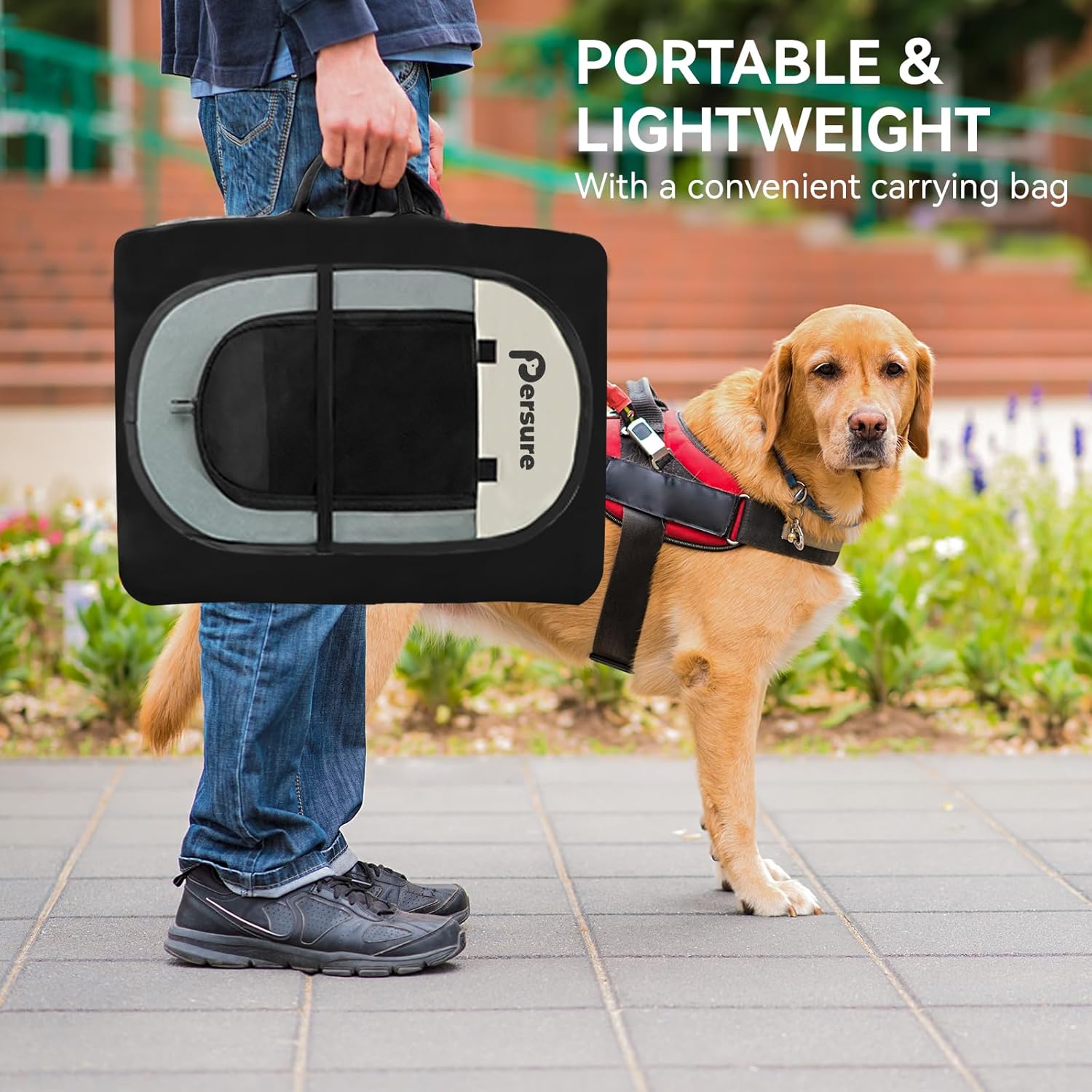 Dog Cat Playpen Indoor Outdoor for Puppy Pet Dogs Cat Travel and Recovery After Surgery, Dogs Enclosure Tent Crates Cage Indoor/Outdoor, Portable Pop Up Dog Kennel with Carrying Case (Grey, Small) - Image 3