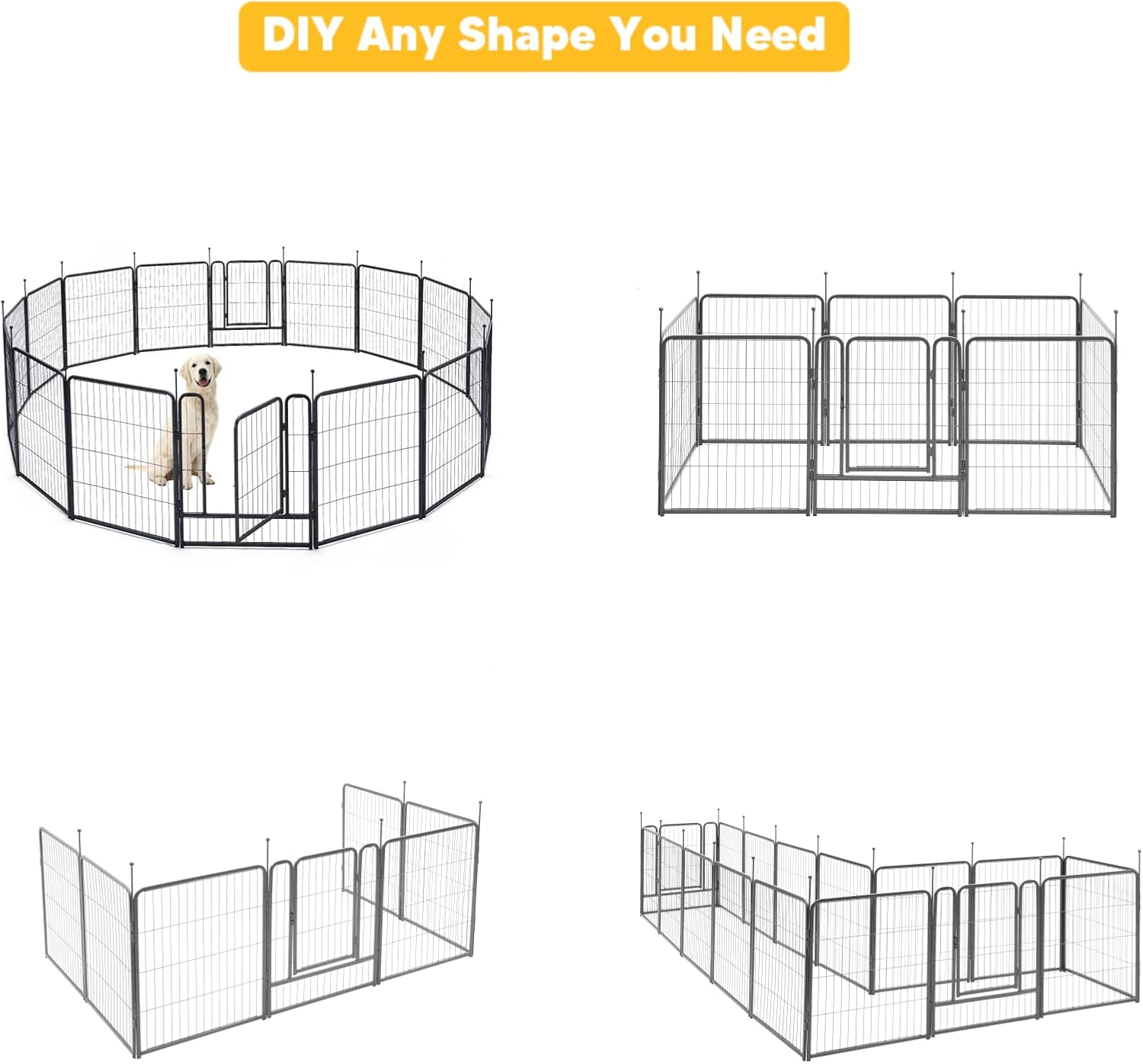 TMEE Dog Playpen, 40" Height 16 Panels Outdoor Dog Fence Pet Play Pen, Puppy Pens for Large/Medium/Small Dogs, Ideal for RV, Camping, Yard, Indoor - Image 9