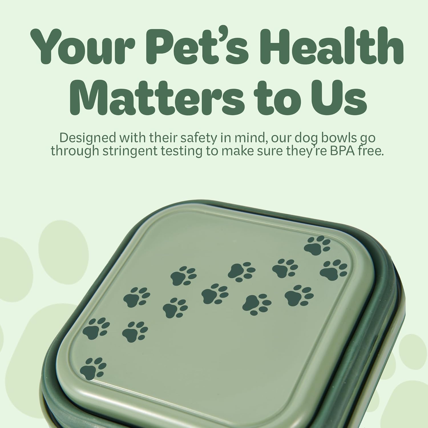 Collapsible Dog Water Bowl 30oz, 2 in 1 Portable Travel Dog Food Bowl with Lid, Easy Carry Loop Handle, Foldable Dog and Cat Food Bowl, Perfect for Traveling, Walking, Hiking (Green) - Image 7