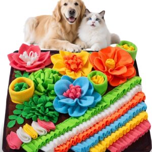 AMIR Snuffle Mat for Dogs, Sniff Mat Slow Feeding, Encourages Natural Foraging Skills, Slow Eating, Help Stress Relief and Training, Large Snuffle Mat, Dog Puzzle Toys, 20 inch Brown